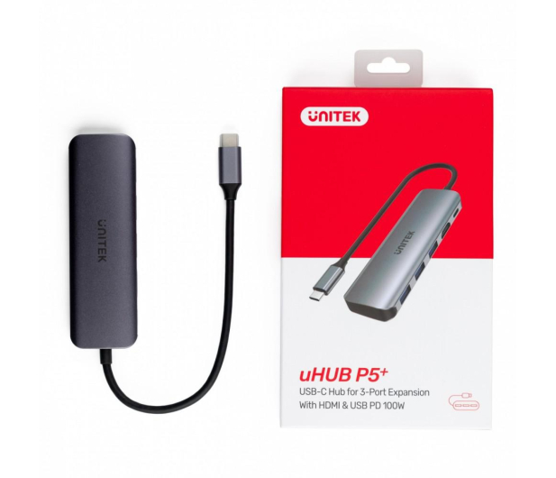 Unitek HUB USB-C - 3x USB 3.1, HDMI, PD 100W - 587879 - zdjęcie 2